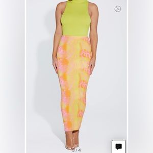 Naked Wardrobe Snakeskin Print Hourglass Skirt M